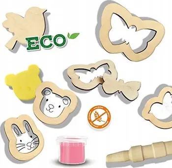 Set plasteline SES Creative Eco Dough 24917, 3 ngjyra, me vegla druri