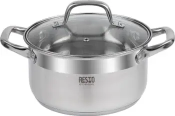 Tigan Resto Libra 92003, me kapak xhami, çelik inox, argjendtë