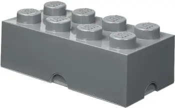 Kuti ruajtje e madhe LEGO, gri e errët