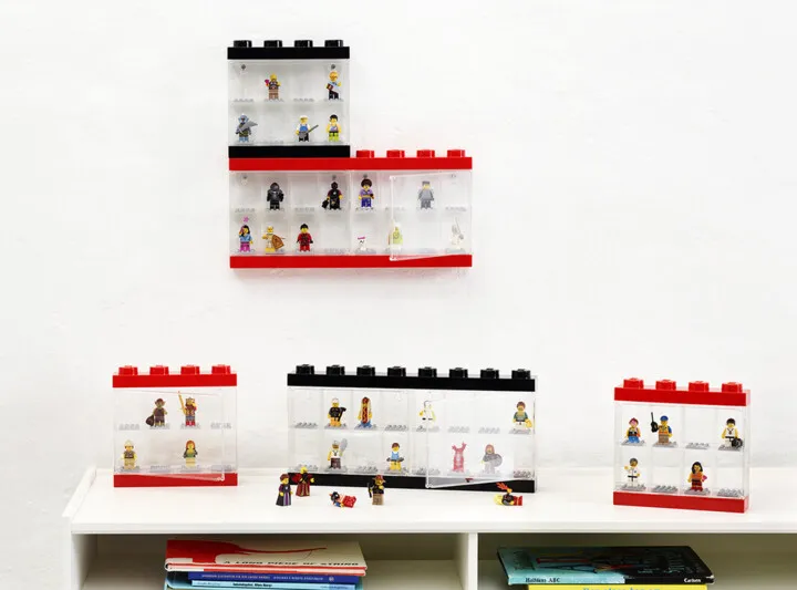 Kuti koleksionuese LEGO për 8 minifigura, e kaltër / transparente - 3