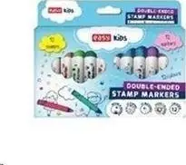 Markera me stampë Easy, set 12 ngjyra, për fëmijë, shumëngjyrëshe