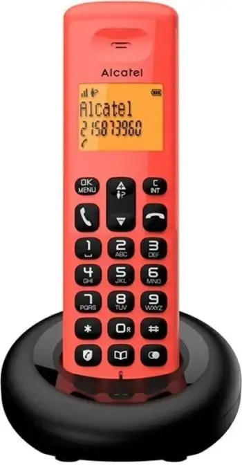 Telefon pa tela Alcatel E160, i kuq