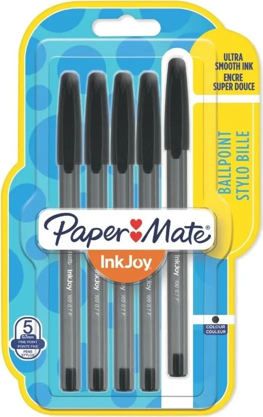 Stilolaps PaperMate InkJoy 100ST, 5 copë, ngjyrë e zezë - 1
