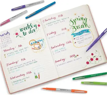 Set stilolapsa PaperMate Flair, 16 ngjyra, majë brushë 0.7mm, multikolor