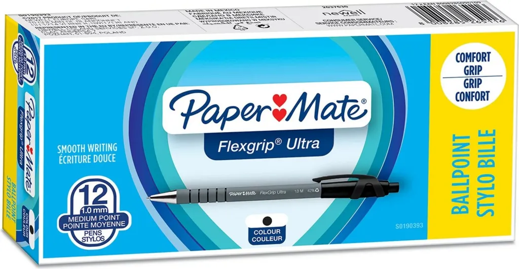 Stilolaps PaperMate FlexGrip Ultra, 1.0mm, 12 copë, e zezë - 2