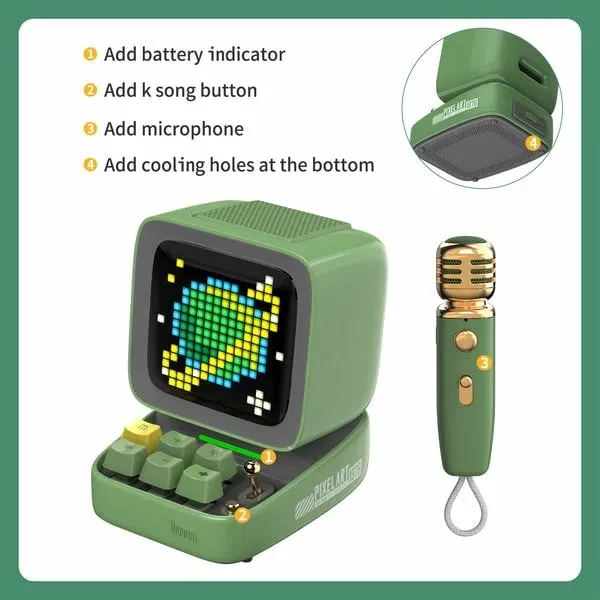 Mikrofon & Altoparalant Divoom DitooMic Retro Pixel Art Karaoke Function - 2