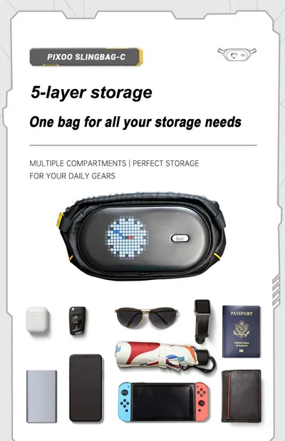 Çantë Me Ekran Led DIVOOM Pixoo slingbag-C - 5