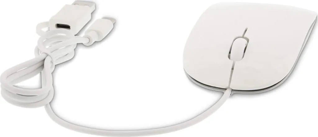 Maus LMP Easy, me kabllo, USB, USB-C, i bardhë - 1