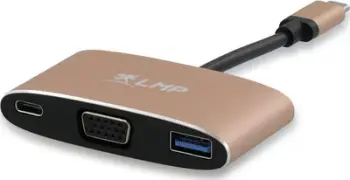 Përshtatës LMP, USB-C - VGA/USB-C/USB, i artë