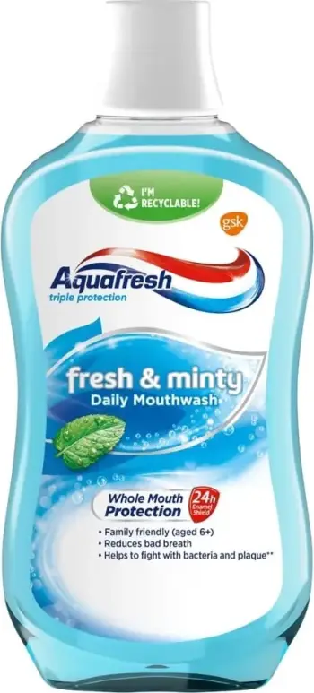 Shpëlarës goje Aquafresh Fresh and Minty, 500ml, pa alkool