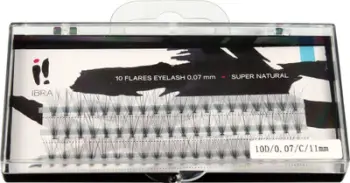 Qerpikë artificial në tufa Ibra Super Natural 0.07 C-11mm për femra, e zezë, 60 copë