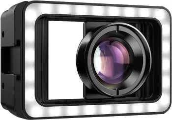Lente makro për celular APEXEL APL-HB100FL23, 100mm, me LED, e zezë