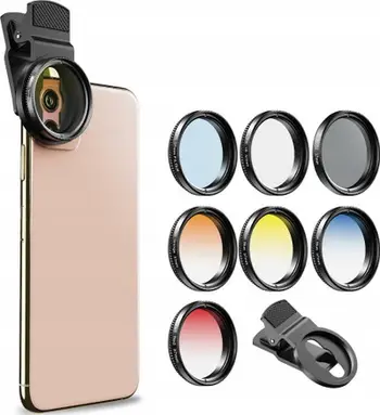 Set filtër telefoni Apexel APL-37UV-7G, 7 në 1, 37mm, i zi