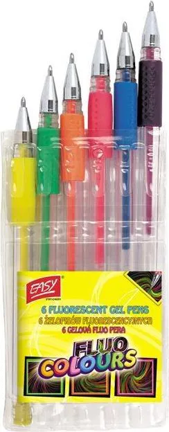 Set stilolapsa Bertus, fluoreshente, 6 ngjyra - 1