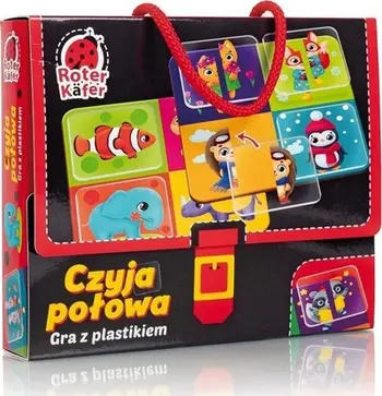 Loja edukative Roter Kafer Whose Half, 12 kafshë, 24 kartela, shumëngjyrëshe
