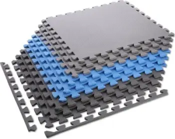 Shtresë për ushtrime One Fitness puzzle, 9 pjesë, e kaltër/e hirtë