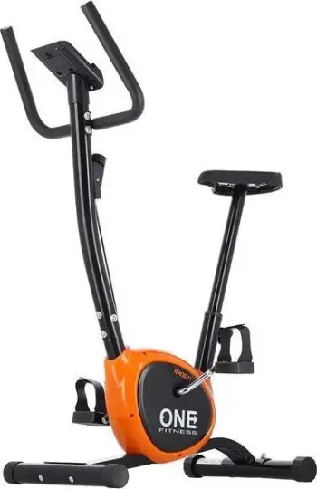 Biçikletë mekanike për ushtrime OneFitness RW3011, e zezë/portokalli