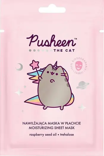 Maskë fytyre Pusheen Moisturizing Sheet Mask, hidratuese, formulë vegane