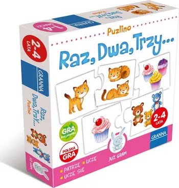 Lojë edukative me puzzle Granna One Two Three, 12 palë pjesësh, për fëmijë 24 muaj, shumëngjyrëshe