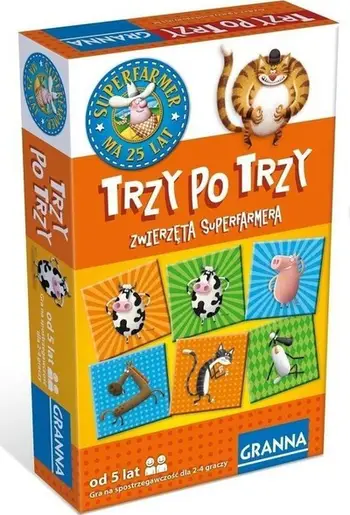 Loja me letra Granna Three by Three Superfarmer Animals, logjike, për fëmijë dhe të rritur, shumëngjyrëshe