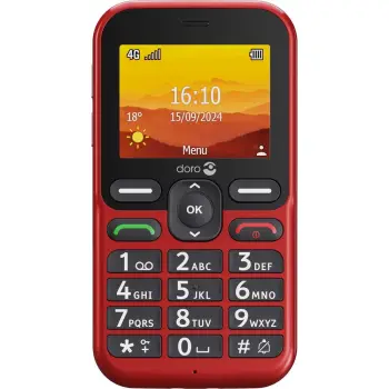 Celular Doro Leva L10, Single SIM, 2.4", 2 MP, 1150 mAh, Kuq
