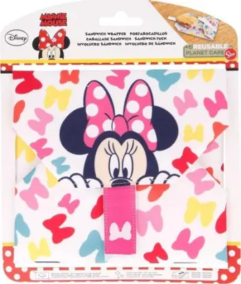 Mbështjellës mëngjesi Disney Minnie Mouse, i ripërdorshëm, për sanduiçe, shumëngjyrësh