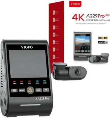 Kamera për makinë VIOFO A229 Pro 2CH-G, 4K, GPS, e zezë