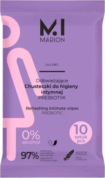 Shamponet e lagura për higjienë intime Marion intiMI Refreshing Prebiotic për femra, 10 copë