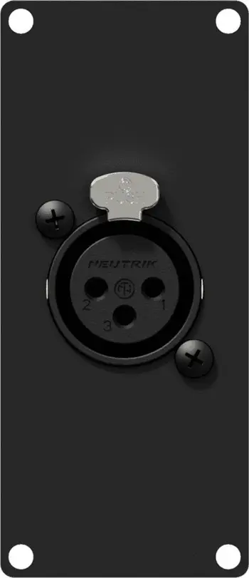 Modul audio Caymon CASY121/B, konektor XLR femër, çelik, i zi
