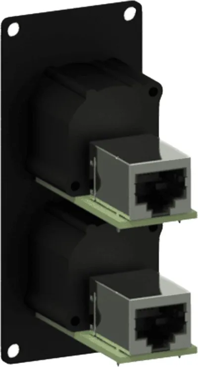 Modul lidhës Caymon CASY, 2x NE8FAH EtherCON, RJ45 femër, i zi - 2