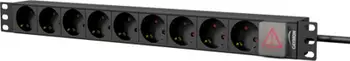 Prizë rack Caymon PSR109GS/B 1U 19", 9x schuko, e zezë