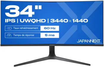 Monitor i lakuar JapanNext UWQHD, 34", rezolucion ultrawide, i zi