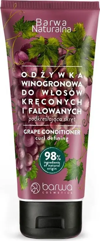 Balsam flokësh Barwa Natural Grape, për kaçurrela dhe flokë të valëzuar, 200ml