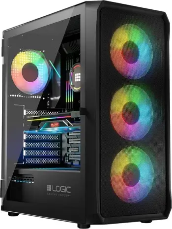 Kase kompjuteri Logic Concept Portos ARGB, MIDI Tower, xham i kalitur, e zezë
