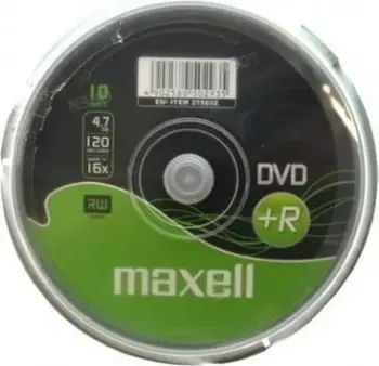 Disqe DVD+R Maxell, 4.7GB, 16x, paketë 10 copë