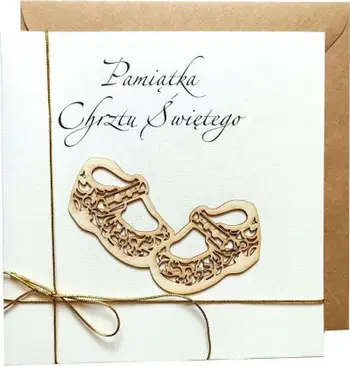 Kartolinë urimi Naem Card Holy Baptism, për pagëzim, dizajn fetar, shumëngjyrëshe
