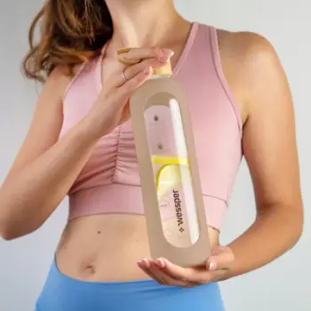 Kopertinë për shishe Wessper Activemax 1L, silikon fleksibël, ngjyrë bezhë