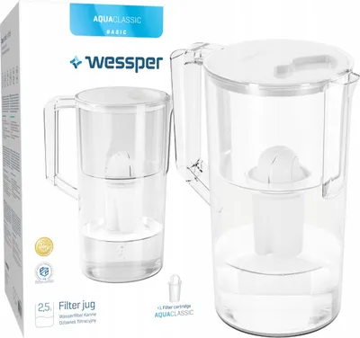 Shishe filtruese uji Wessper AquaClassic Basic 2.5L, plastike, e bardhë - 4