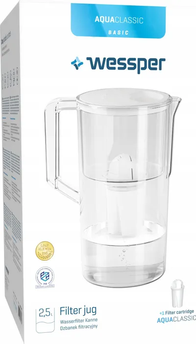 Shishe filtruese uji Wessper AquaClassic Basic 2.5L, plastike, e bardhë - 5