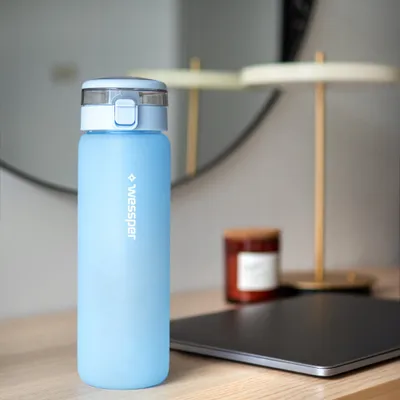 Shishe uji xhami Wessper ActiveMax, 680ml, me filtër karboni, blu - 2