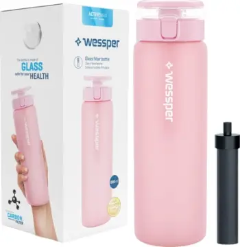 Shishe qelqi Wessper ActiveMax, 680ml, me filtër uji, rozë