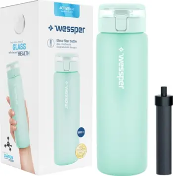 Shishe uji qelqi Wessper ActiveMax, 680ml, me filtër karboni, mente