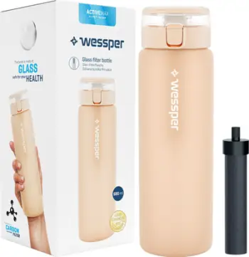 Shishe qelqi Wessper ActiveMax, 680 ml, filtër karboni, bezhë