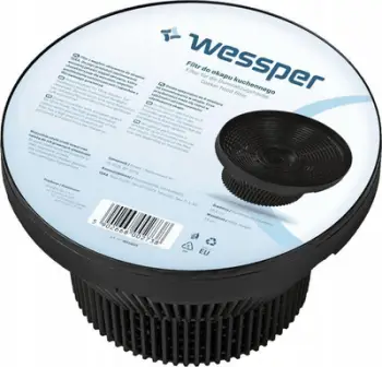Filtër karboni për aspirator Wessper TEKA GFG2 GFH55 GFH73 TL1-62 C3C, formë e rrumbullakët, pjesë zëvendësuese, i zi