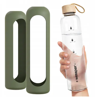 Mbështjellës silikoni Wessper Activemax, për shishe 1L, ngjyrë ulliri - 1