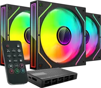 Ventilatorë PC Mars Gaming MF-3DPROKIT, 3x 120mm ARGB, PWM, të zinj