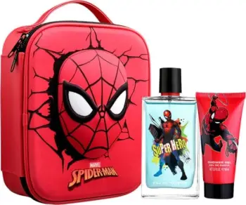 Set Eau de Toilette + xhel dushi + çantë Marvel Spiderman, 100ml + 100ml
