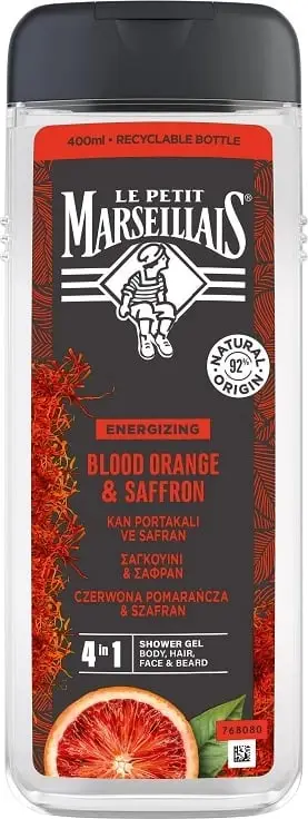 Xhel dushi Le Petit Marseillais 4in1 për burra Red Orange Saffron, 400ml