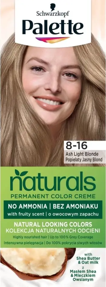 Ngjyrë për flokë për femra Palette Permanent Naturals Color Creme 8-16 Ash Light Blonde