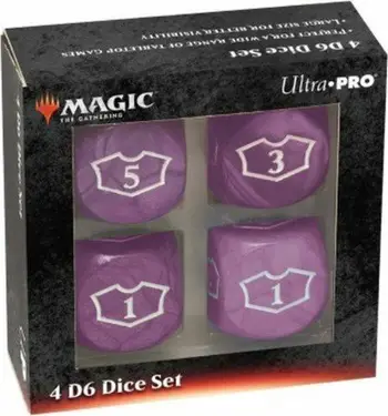 Set zare Ultra Pro Magic The Gathering Black Mana, 22 mm, set me 4 zare, të zinj